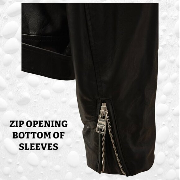 Edgy Black Faux Leather Moto Jacket - Butter Soft Size L - Picture 5 of 13